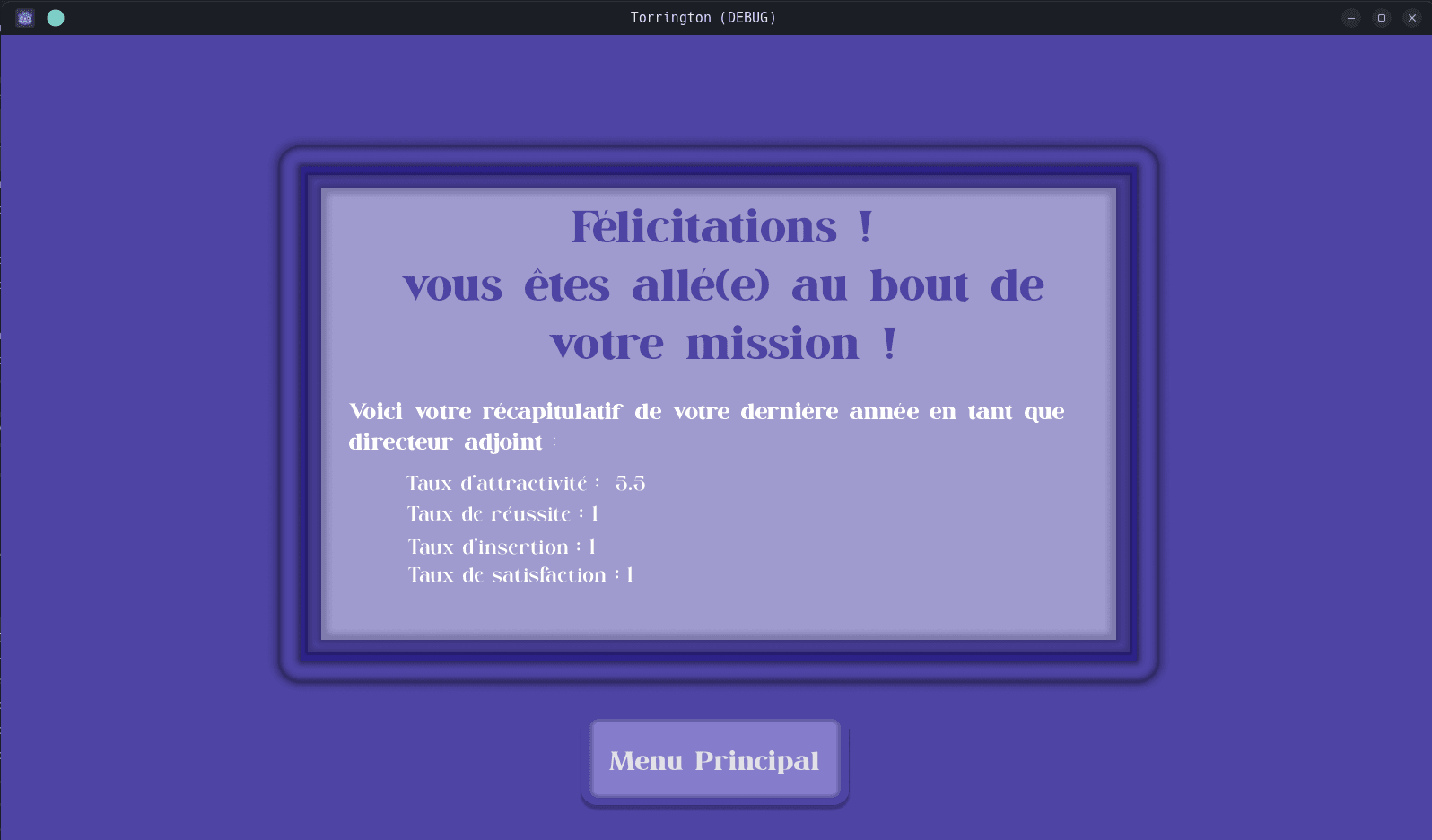 Écran de Fin & Score